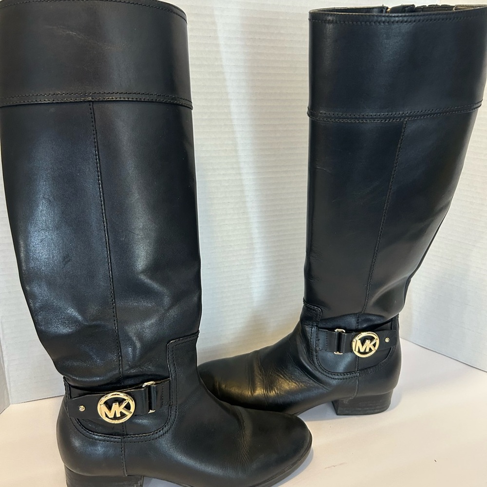 Michael Kors Black Hartland Boots: Women’s Size 5. With Gold Detail - Picture 11 of 14